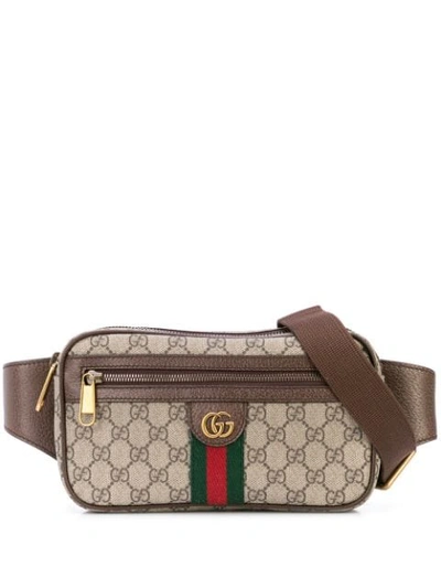 Shop Gucci Ophidia Gg Belt Bag In Brown