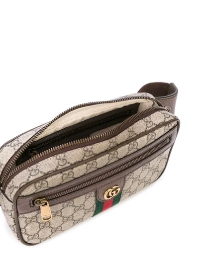 Shop Gucci Ophidia Gg Belt Bag In Brown