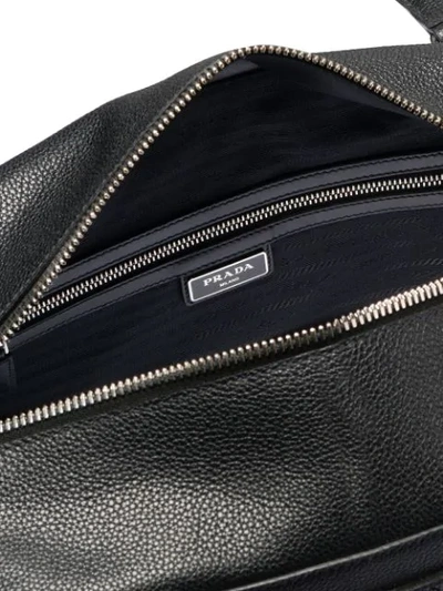 Shop Prada Front Pockets Briefcase In Black