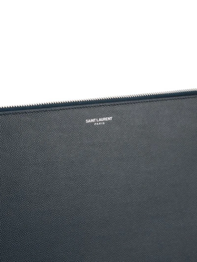 Shop Saint Laurent Classic Paris Zip Fastening Tablet Case In Blue