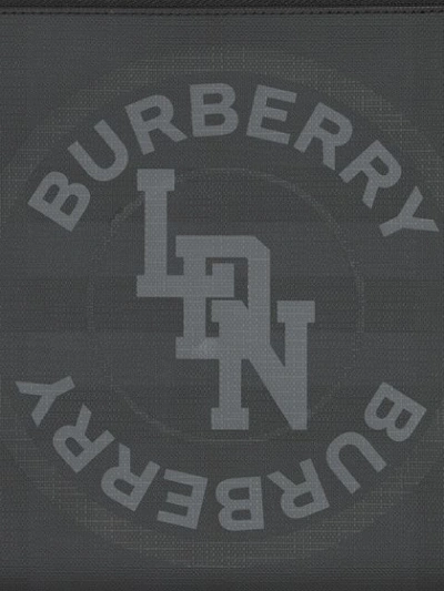 Shop Burberry London Check Ldn Logo Pouch In Black