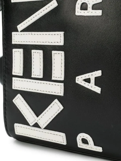 Shop Kenzo Logo Print Shoulder Bag In Black