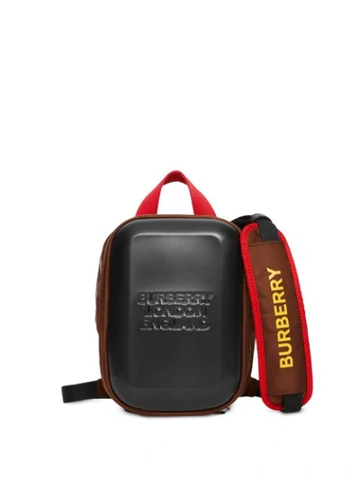 Shop Burberry Logo Embossed Harness Bag In Black
