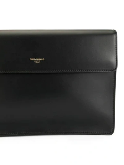 Shop Dolce & Gabbana Large Logo Clutch Bag In Black