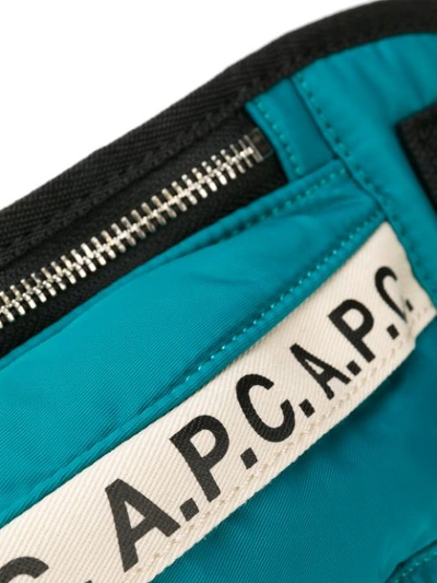 Shop Apc A.p.c. Logo Print Belt Bag - Blue