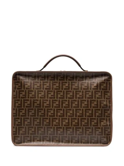 Shop Fendi Ff Motif Travel Holdall In Brown