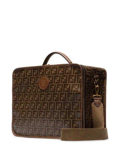 Shop Fendi Ff Motif Travel Holdall In Brown