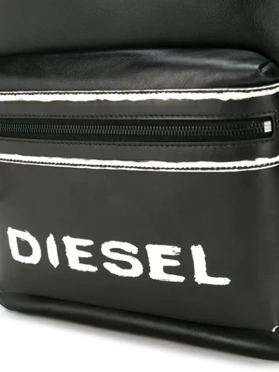 Shop Diesel Logo Print Backpack In Black