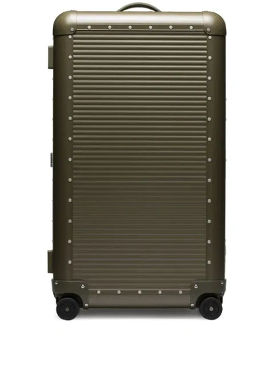 Shop Fpm - Fabbrica Pelletterie Milano X Nick Wooster Spinner 53 Aluminium Suitcase In Green