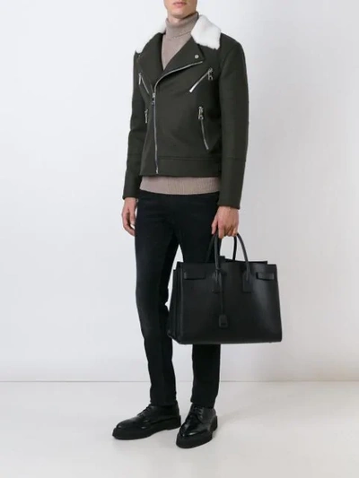 Saint Laurent Men's Sac de Jour Large Leather Tote Bag