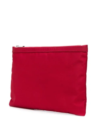 Shop Dolce & Gabbana Small Logo Print Pouch In Red