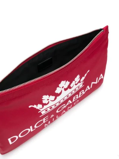 Shop Dolce & Gabbana Small Logo Print Pouch In Red