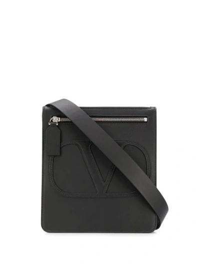 Shop Valentino Vlogo Messenger Bag In Black