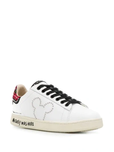 Shop Moa Master Of Arts X Disney Mickey Mouse Patch Sneakers In White