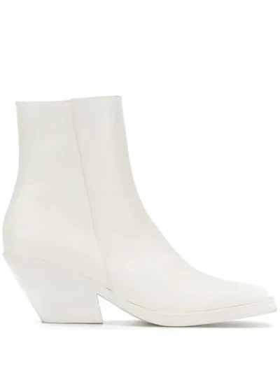 Shop Acne Studios Western Ankle Boots In 100-white