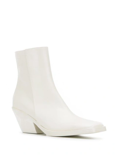 Shop Acne Studios Western Ankle Boots In 100-white