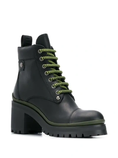 Shop Miu Miu Lace-up Ankle Boots - Black