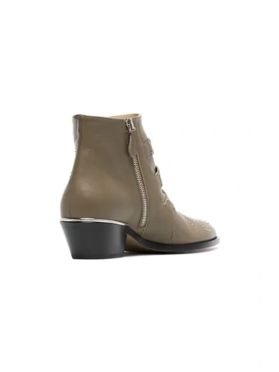 Shop Chloé Susanna 30 Studded Ankle Boots In Brown
