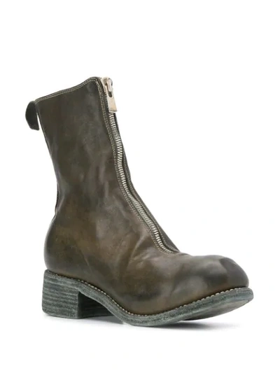 Shop Guidi Zip Front Ankle Boots In Green