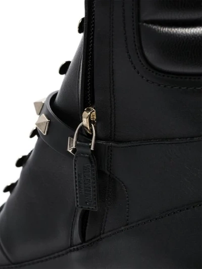 Shop Valentino Garavani Rockstud 70mm Ankle Boots In Nero