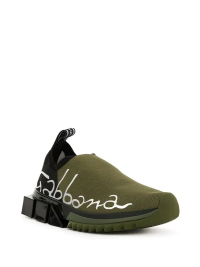 Shop Dolce & Gabbana Sorrento Logo Sneakers In Green