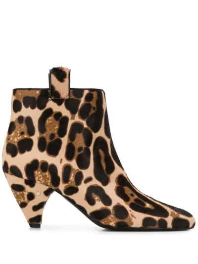 Shop Laurence Dacade Terence Leopard Print Boots In Brown