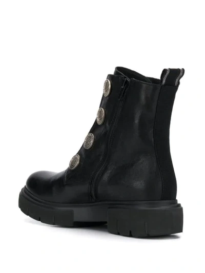 Tosca Blu Button Embellished Boots In Black