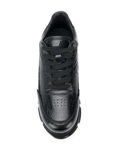 Shop Joshua Sanders Zenith Wedge Lace-up Sneakers In Black