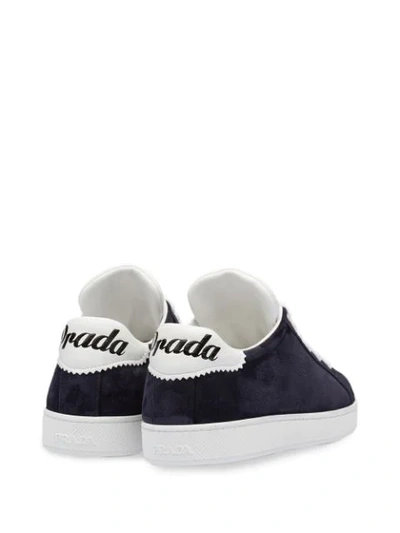 Shop Prada Suede And Nappa Leather Sneakers In Blue