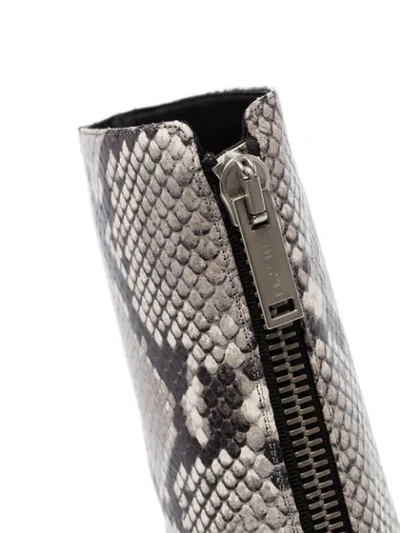 Ben Taverniti Unravel Project Unravel Project Grey 100 Snake Print Ankle Boots In Grey