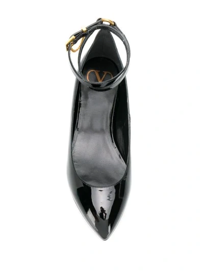 Shop Valentino Pointed Toe Ballerinas In Black