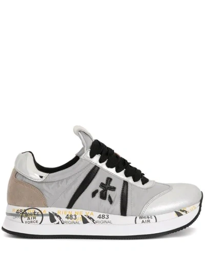 Shop Premiata Conny Sneakers In Silver ,multicolour