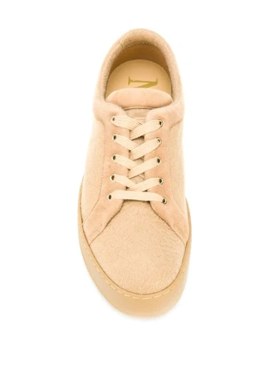 Shop Max Mara Suede Low-top Sneakers In 014 Camello