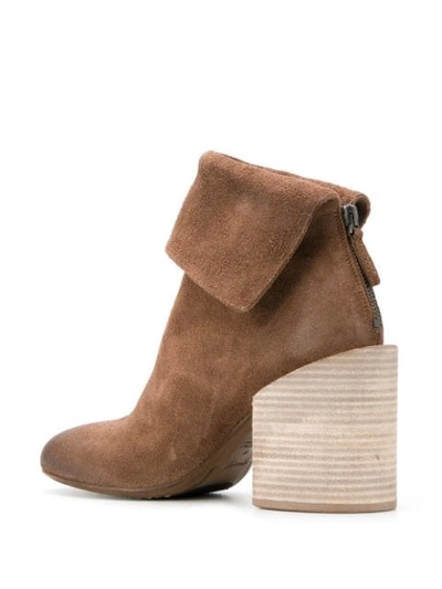 Shop Marsèll Textured Block Heel Boots In Brown