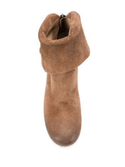 Shop Marsèll Textured Block Heel Boots In Brown
