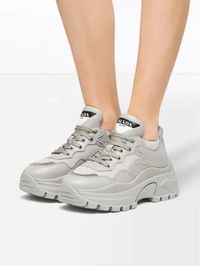 Prada Centaurus Sneakers In Grey | ModeSens