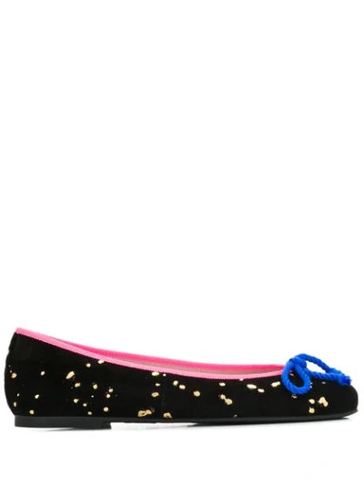 Shop Pretty Ballerinas Rope-bow Ballerina Shoes In Black