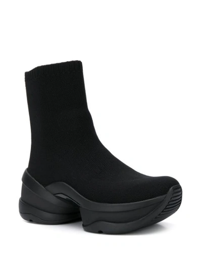 Shop Michael Michael Kors Olympia Stretch Knit Sock Sneakers In Black