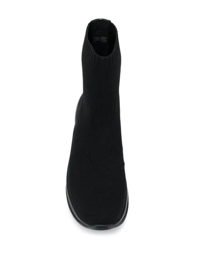 Shop Michael Michael Kors Olympia Stretch Knit Sock Sneakers In Black