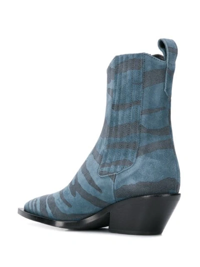 Shop A.f.vandevorst Zebra Print Ankle Boots In Blue