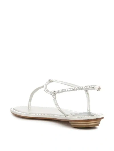 Shop René Caovilla Diana Sandals In Metallic