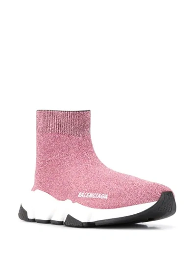 Shop Balenciaga Speed Sneakers In Pink