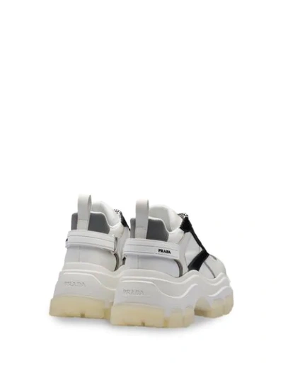 Shop Prada Block Low-top Sneakers In White