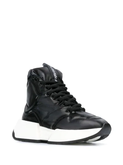 Shop Mm6 Maison Margiela Flare High-top Sneakers In Black