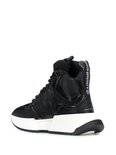Shop Mm6 Maison Margiela Flare High-top Sneakers In Black