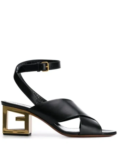 Shop Givenchy Gg Heel Sandals In 001