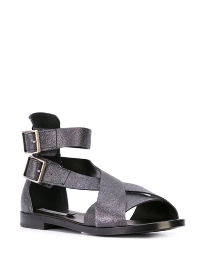 Shop Alberto Fermani Crossover Strap Sandals In Infinito Blunight