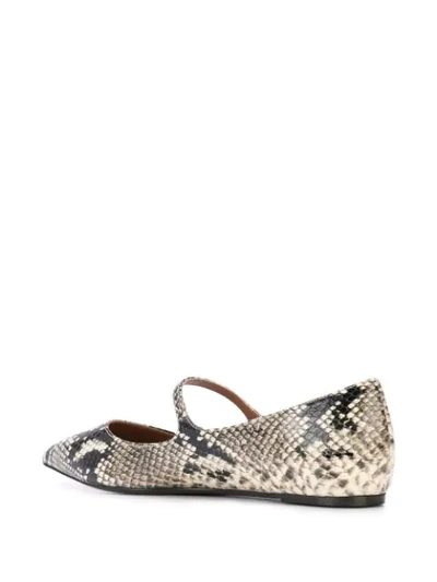 Shop Tabitha Simmons Hermione Snakeskin Print Ballerina Shoes In White