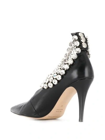 Shop Christopher Kane Giant Crystal Heel In Black