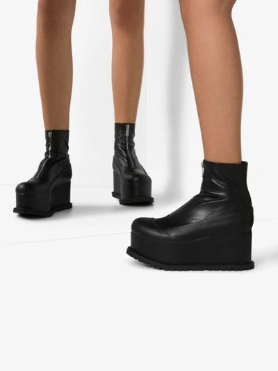 Shop Sacai 80mm Platform Ankle Boots In Black
